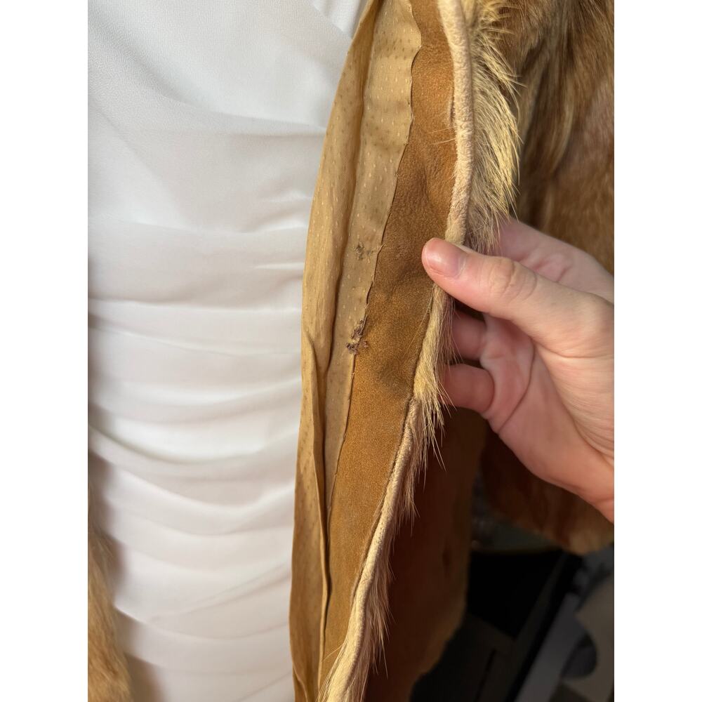 Vintage Spanish Tan Rabbit Fur Coat - Picture 6 of 12